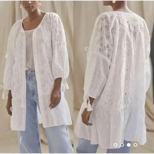 Maeve by Anthropologie Eyelet Balloon Sleeve Kimono